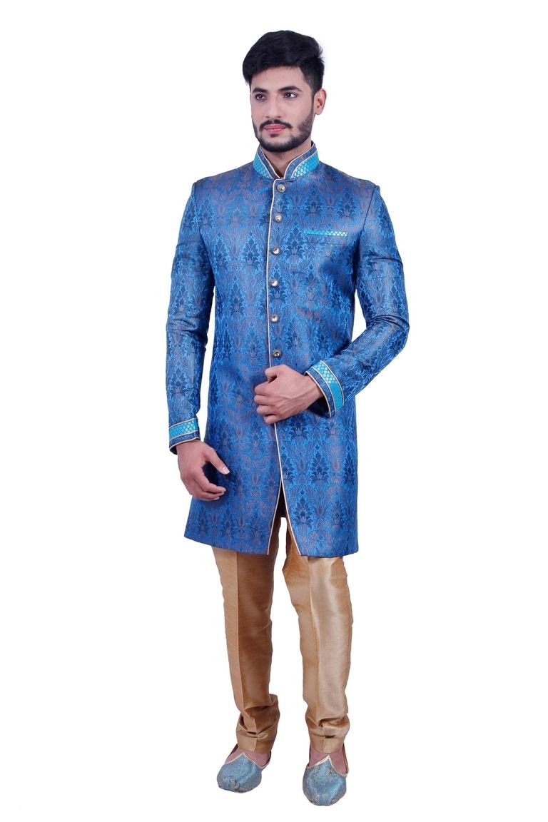 Electric Blue  Indowestern Sherwani  RK1089