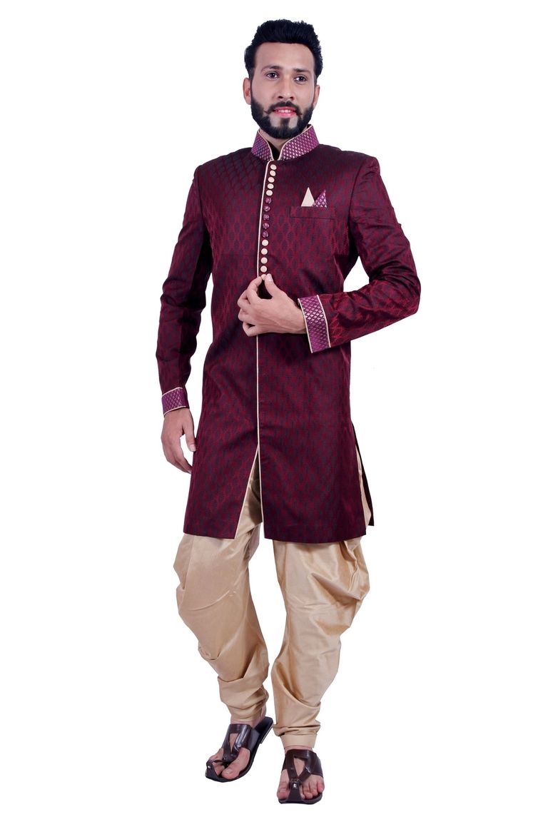 Wine  Indowestern Sherwani  RK1106