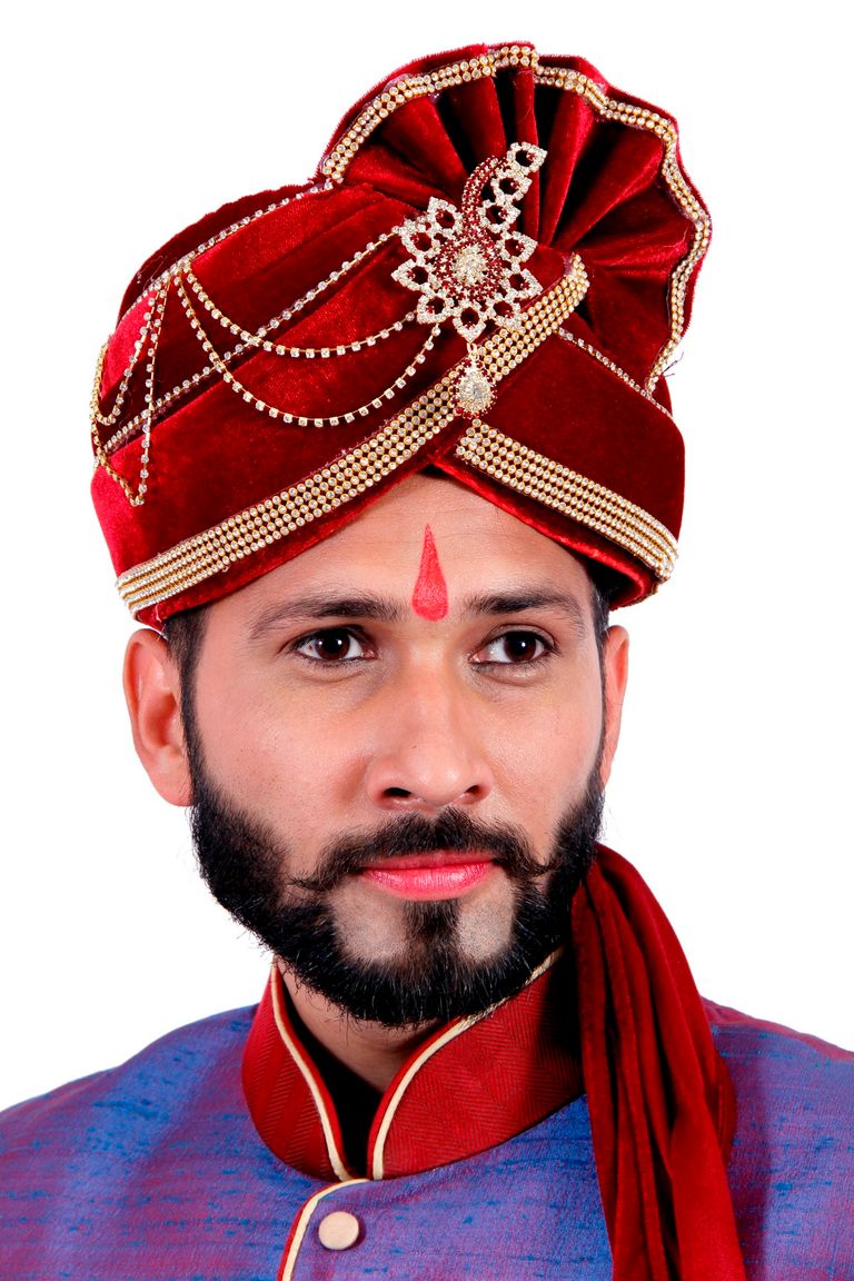 Red Velvet Wedding Safa Turban