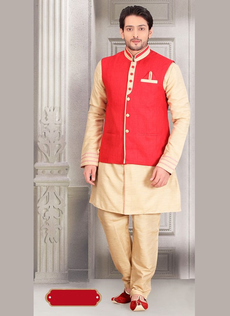 Chic Beige Color Indo Western Sherwani