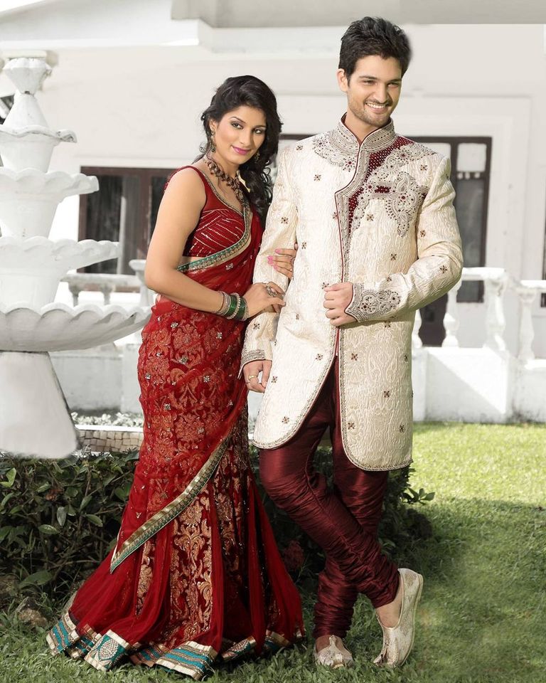 Glamourous Cream Color Indo Western Sherwani