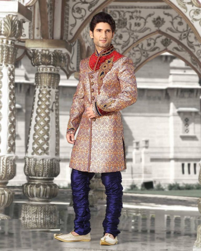 Brilliant Beige Color Indo Western Sherwani