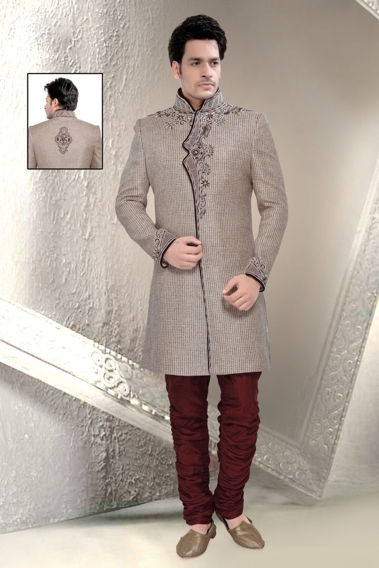 Tantalizing Grey Color Indo Western Sherwani