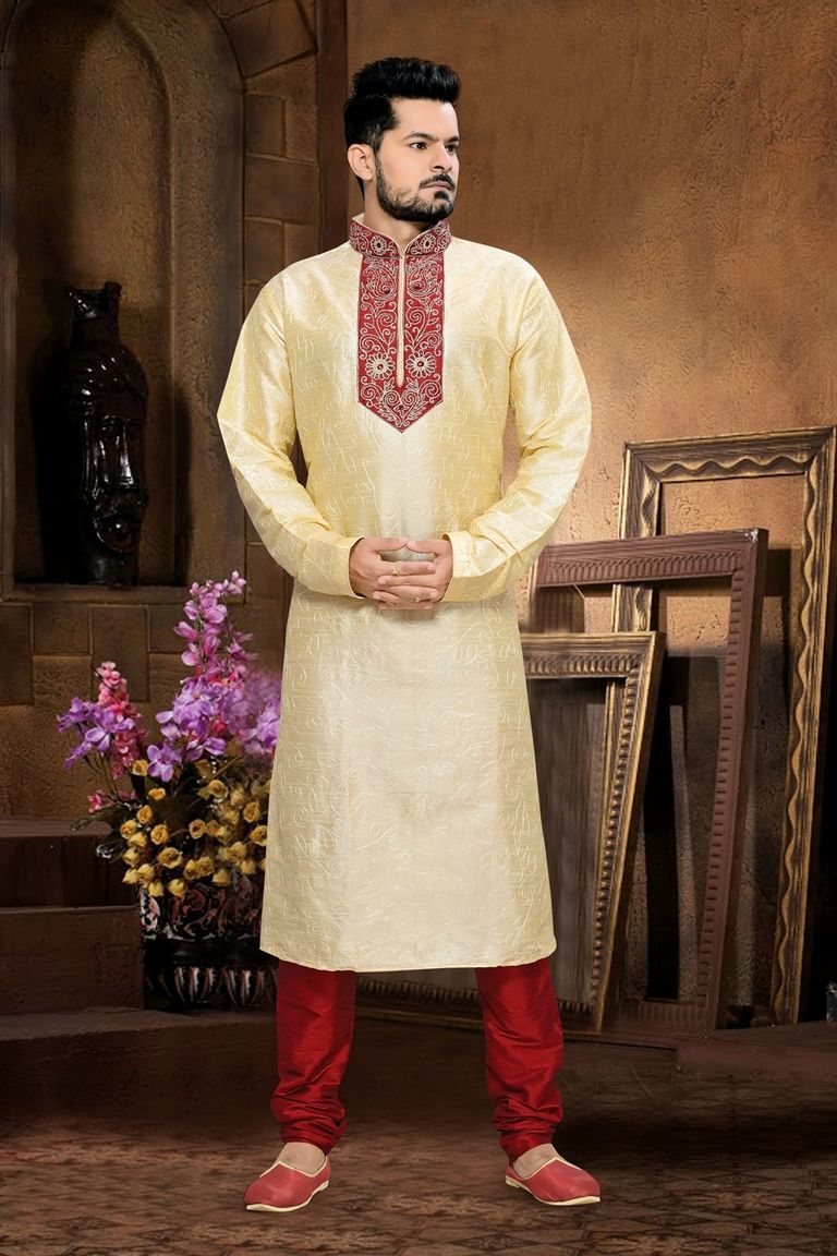 Dynamism Cream Color Kurta Payjama