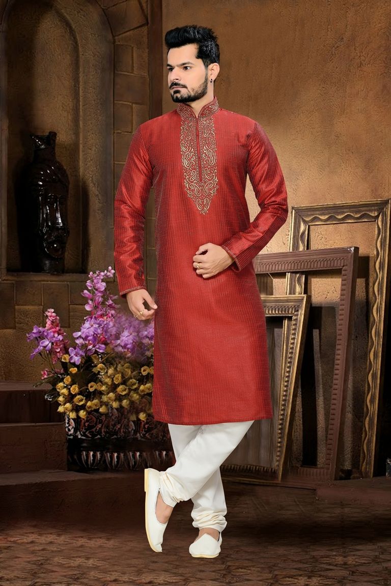 Elegant Red Color Kurta Payjama