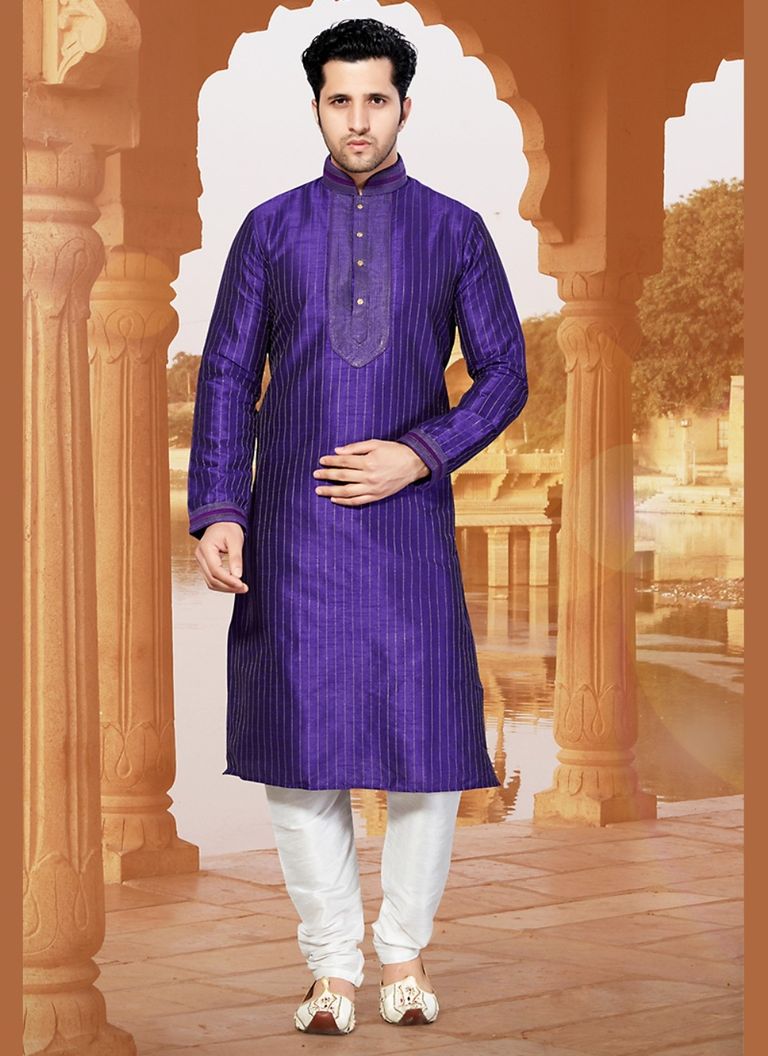 Stimulating Purple Color Kurta Payjama