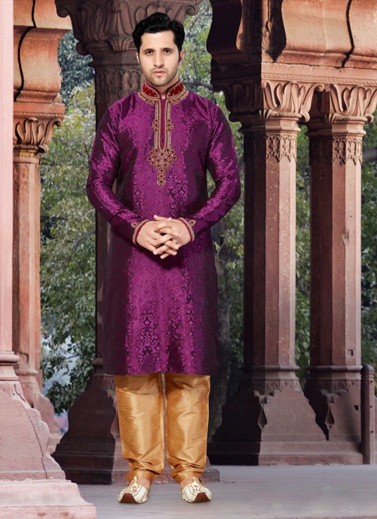 Purple Color Vibrant look  Kurta Payjama