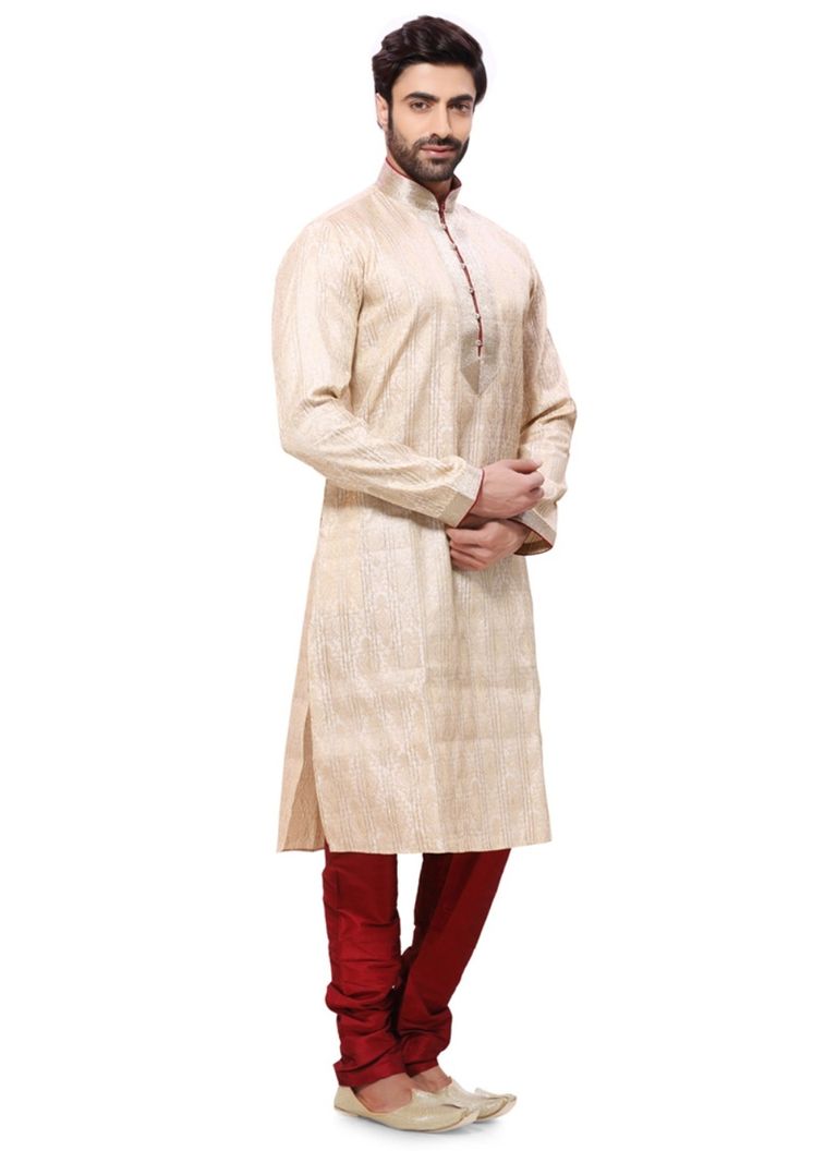Attractive Look Beige Color Kurta Payjama