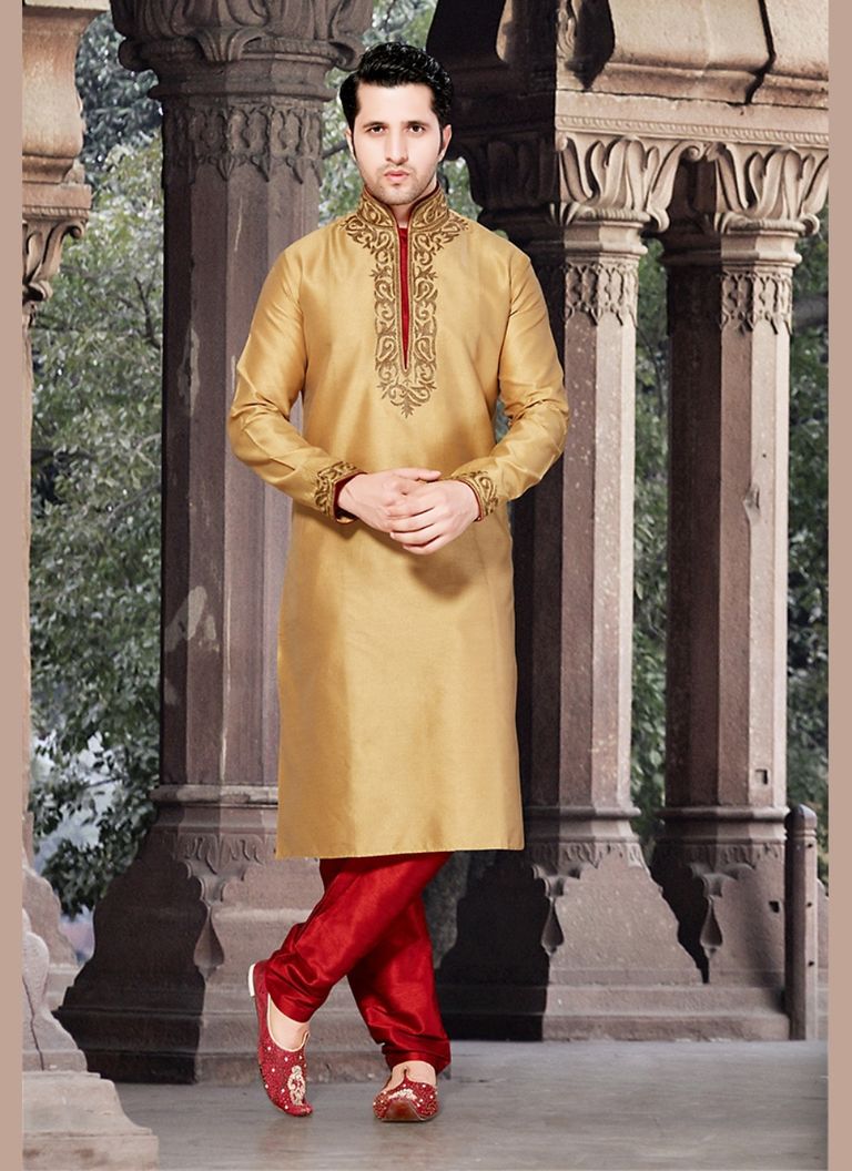 Brown Color Festive Kurta Payjama