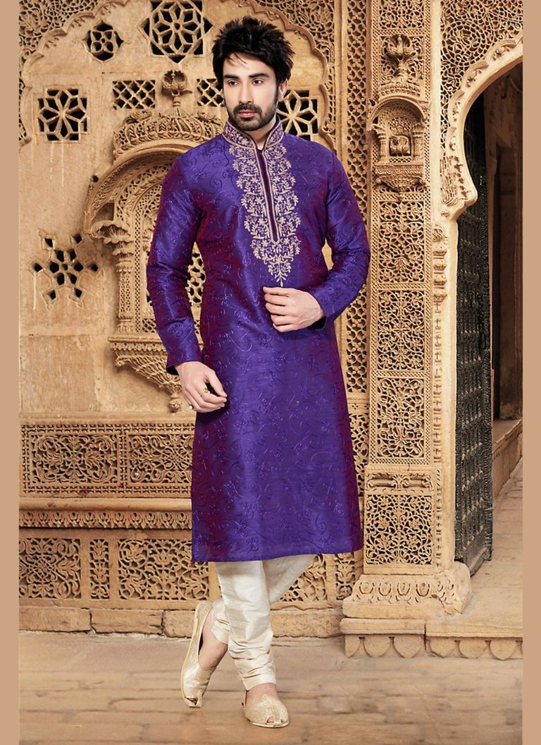 Purple Ethnic Kurta Payjama