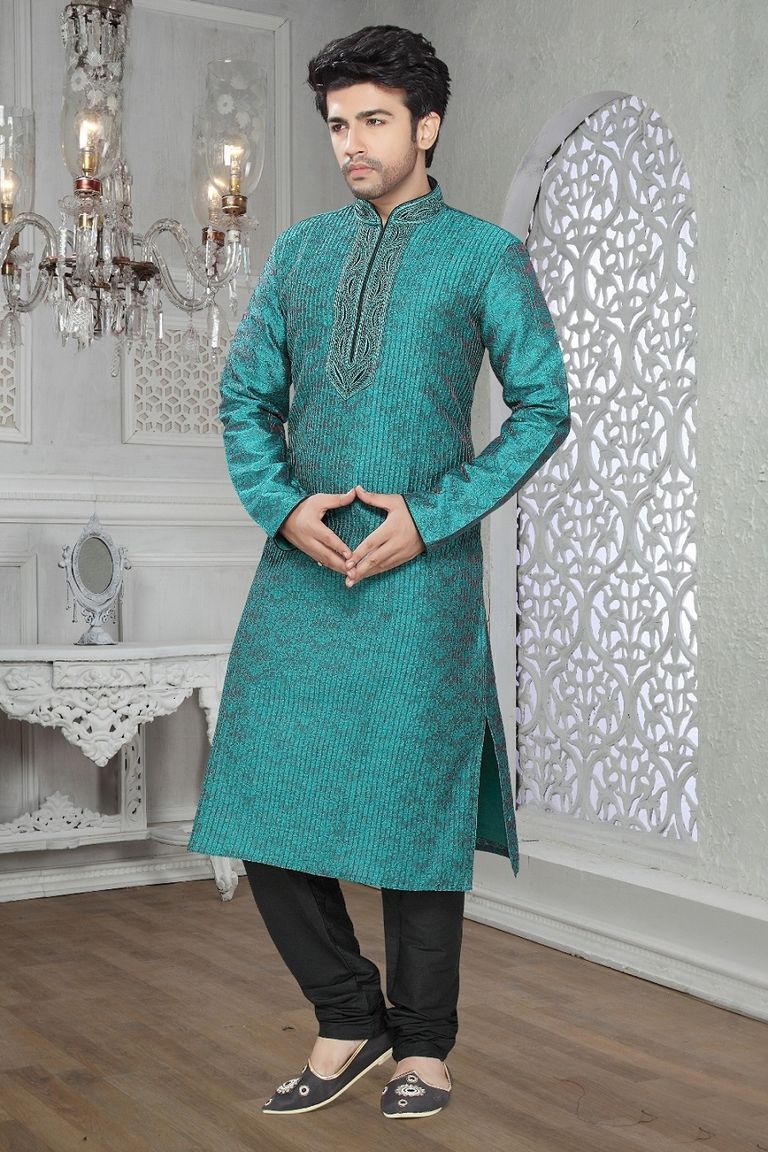 Blue Color Rich Look Navratri Kurta Payjama