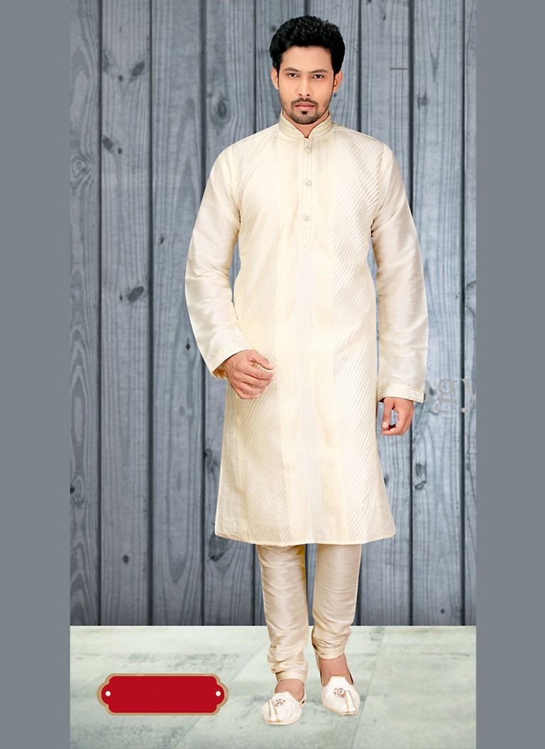 Appealing Cream Color Designer Kurta Payjama