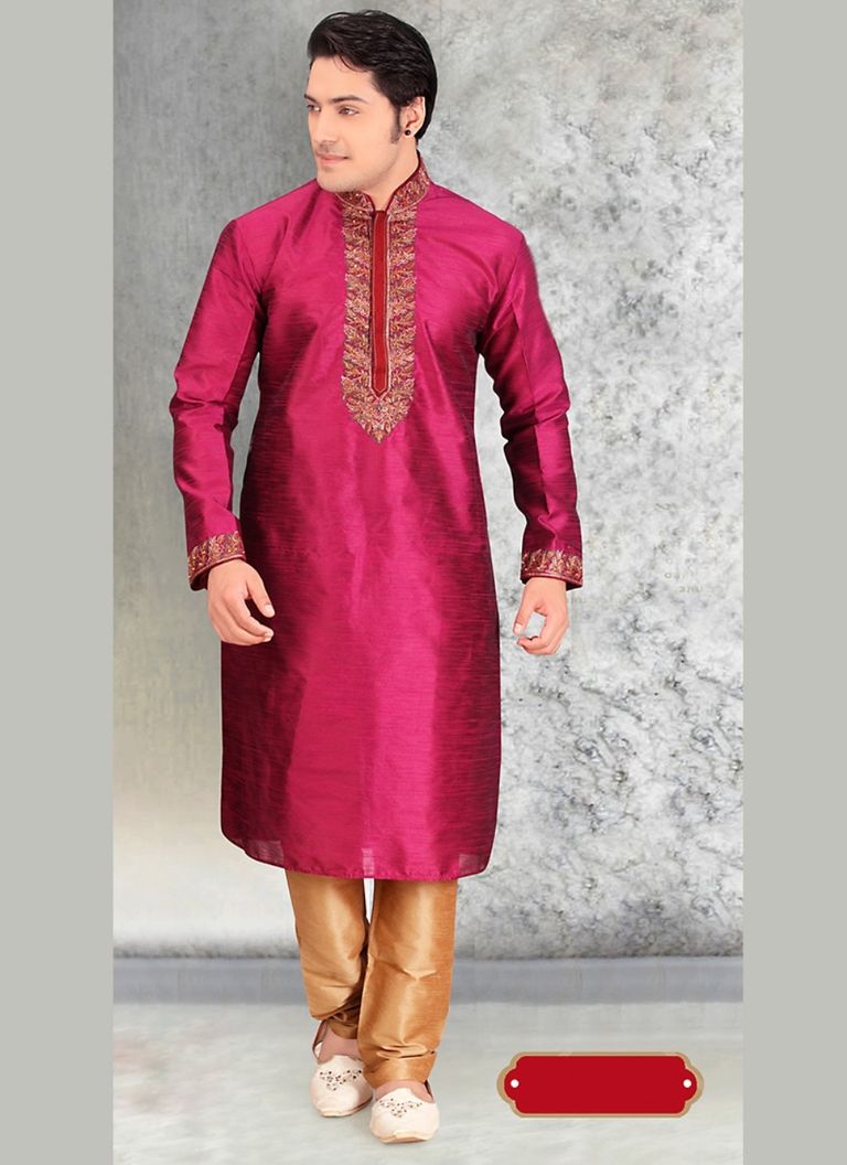 Pink Color Designer Kurta Payjama