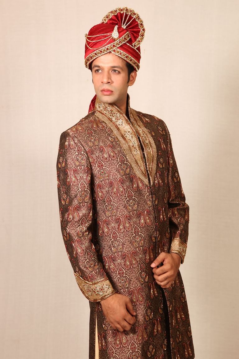 Trendy Highneck Brown Sherwani BL2014
