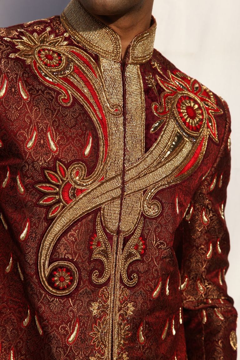Royal Embroidery Maroon Sherwani BL2018