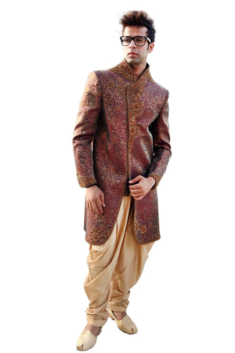 Modern Style Maroon Sherwani BL2022