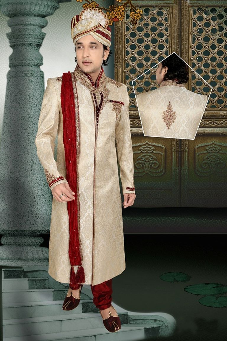 Splendid Mens Brown Color Royal Sherwani