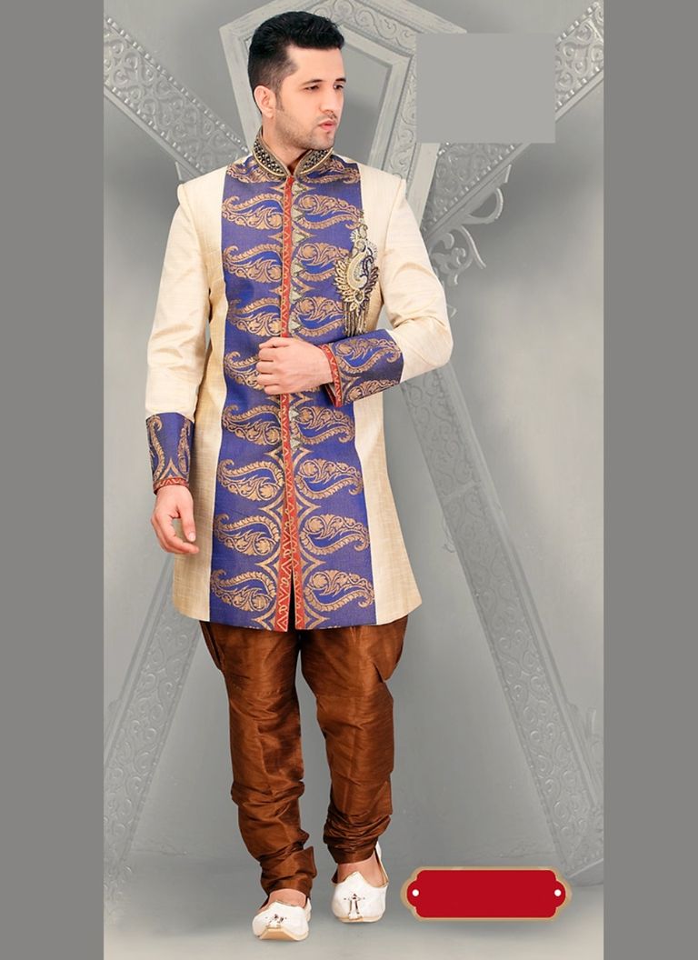 Chrming Ethnic Look Beige Royal Sherwani