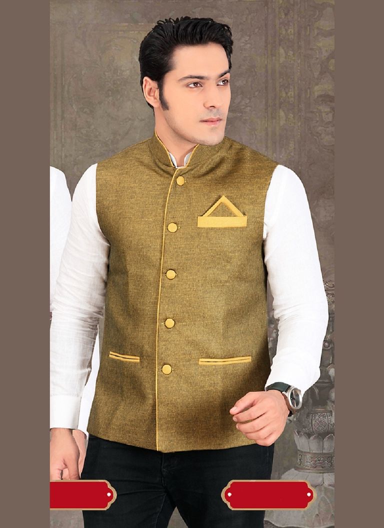 Amazing Brown Color Imported Nehru Jacket