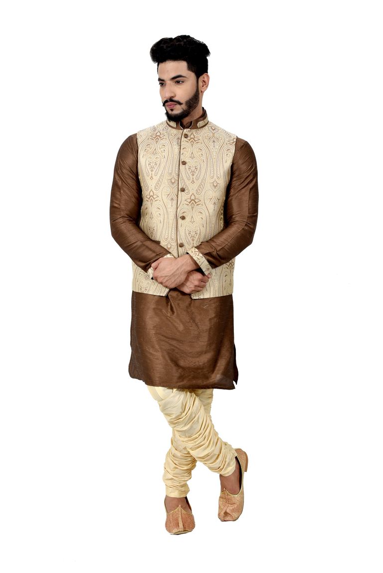 Silk Kurtasetwith Brocadesilk Jacket