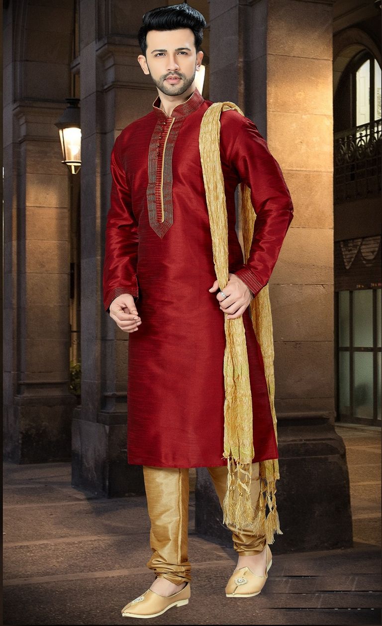 Maroon Kurta Payjama For Wedding Online