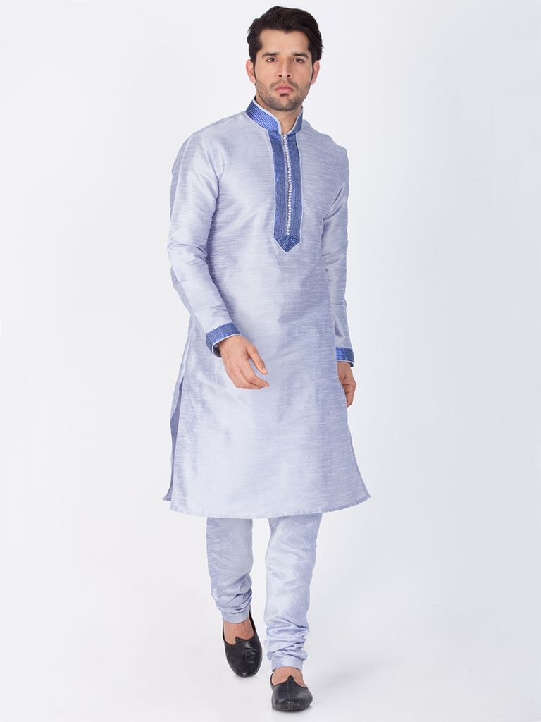Light Blue Festive Kurta Payjama For Men