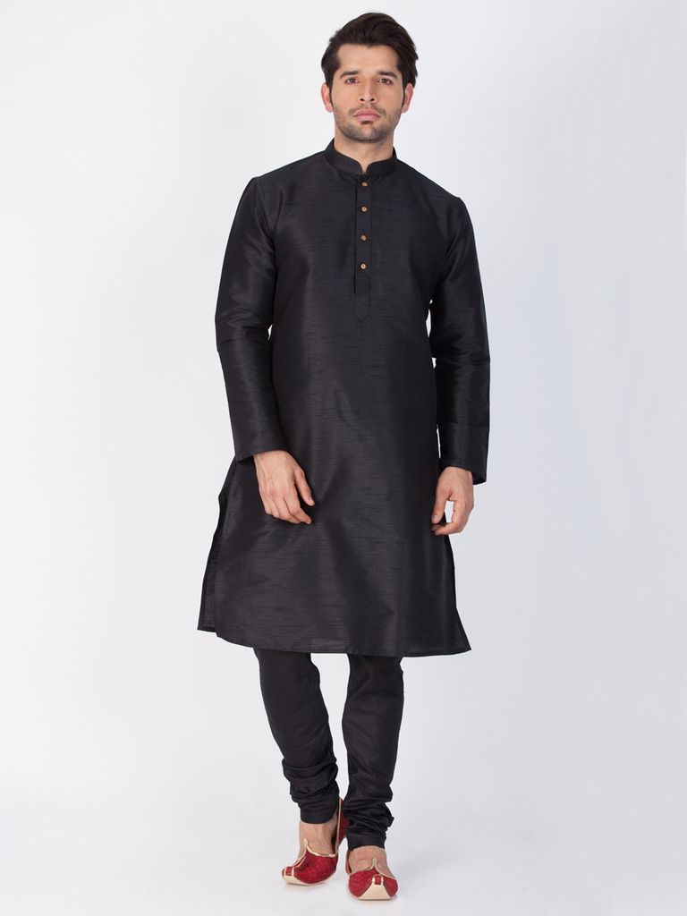 Online Wedding Collection Black Kurta Payjama For Men
