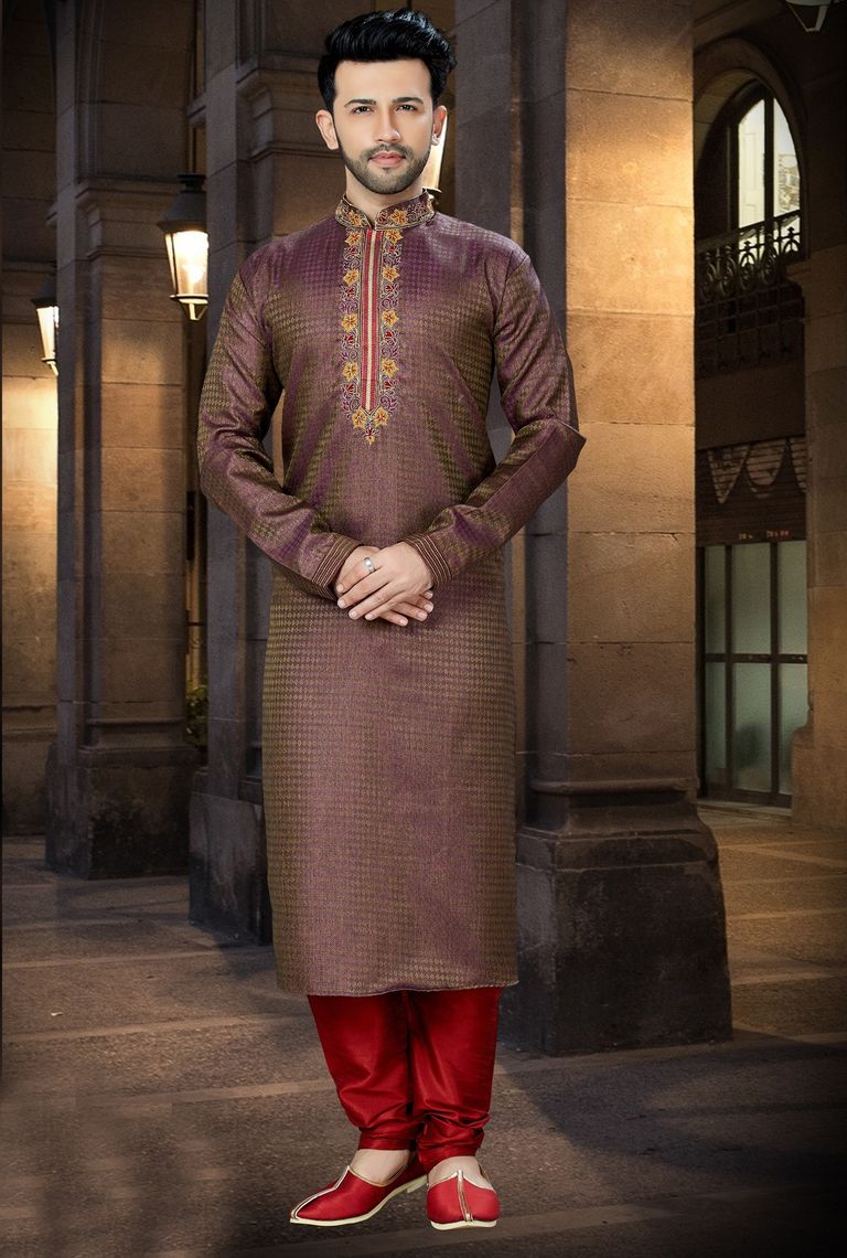 New Arrival Trendy Wine Kurta For Men Online