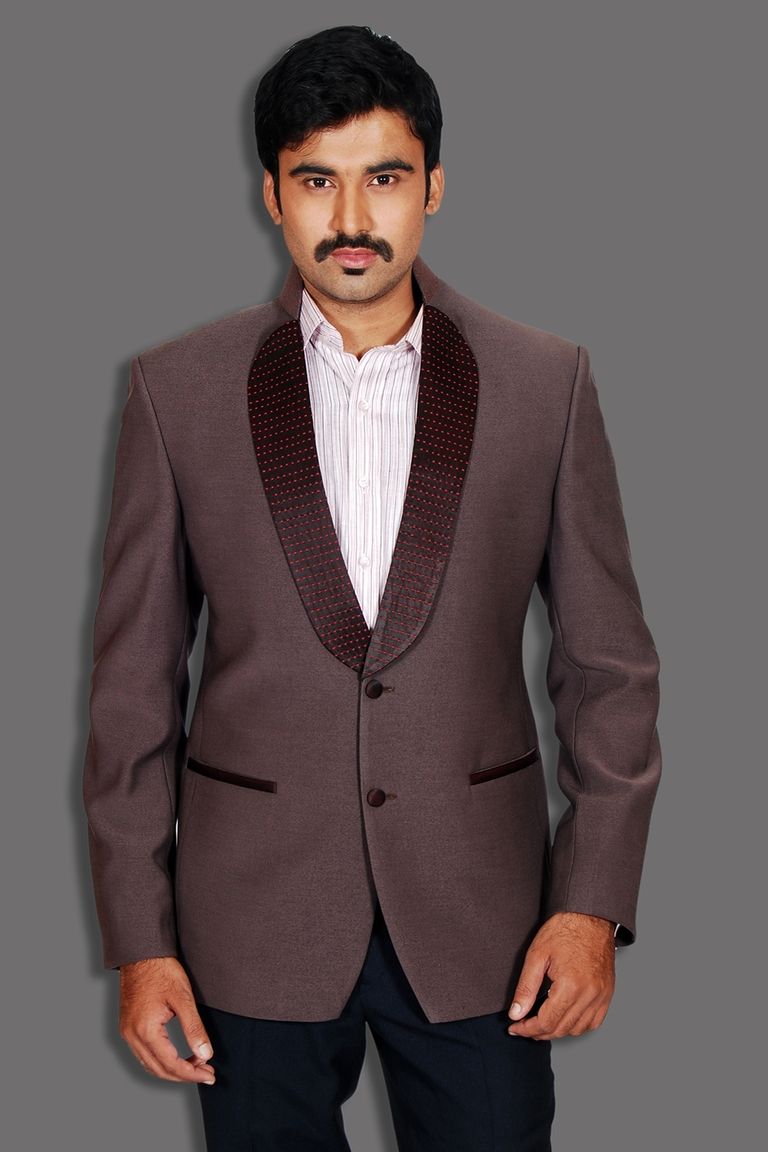 Shawl Lapel Style Wine Colored Blazer BL 5018