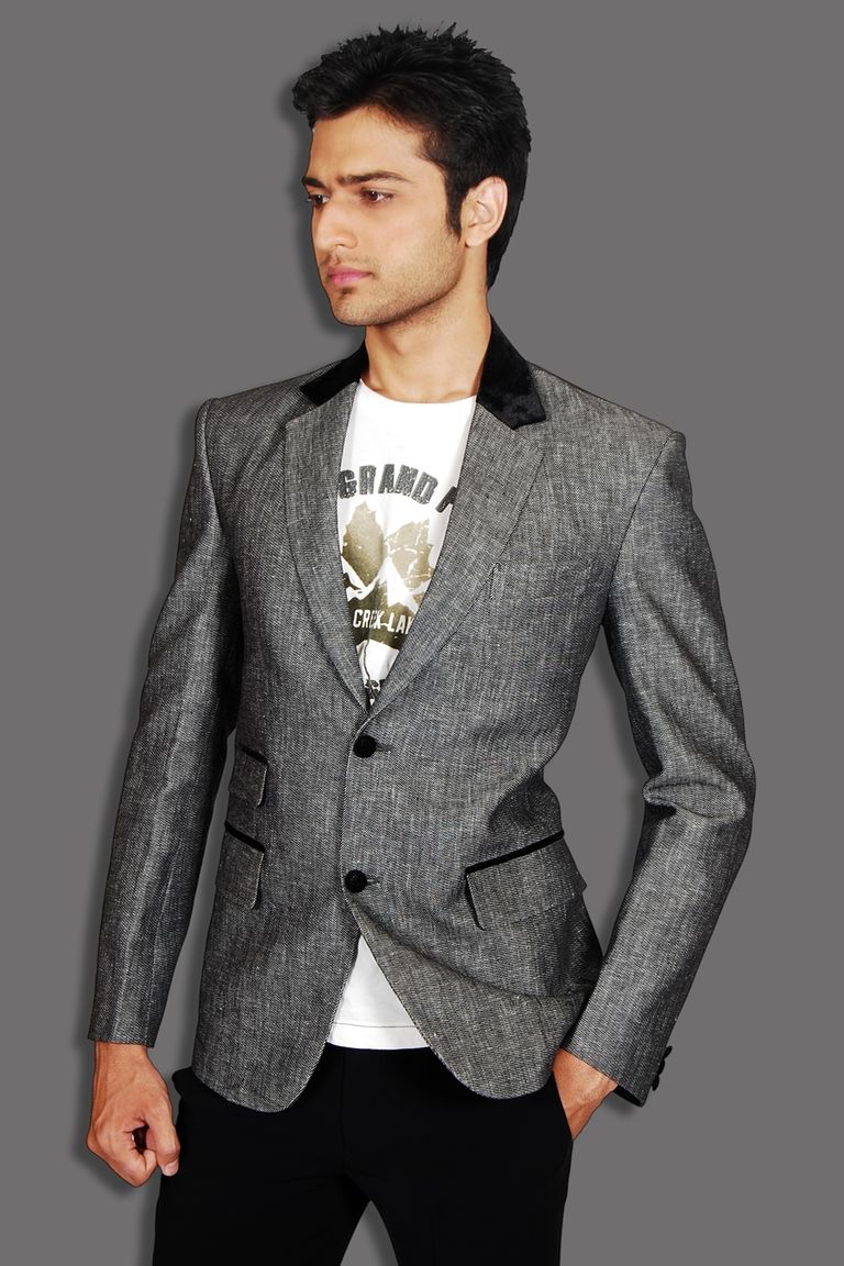 Stylish Modern Grey Linen Blazer BL5019