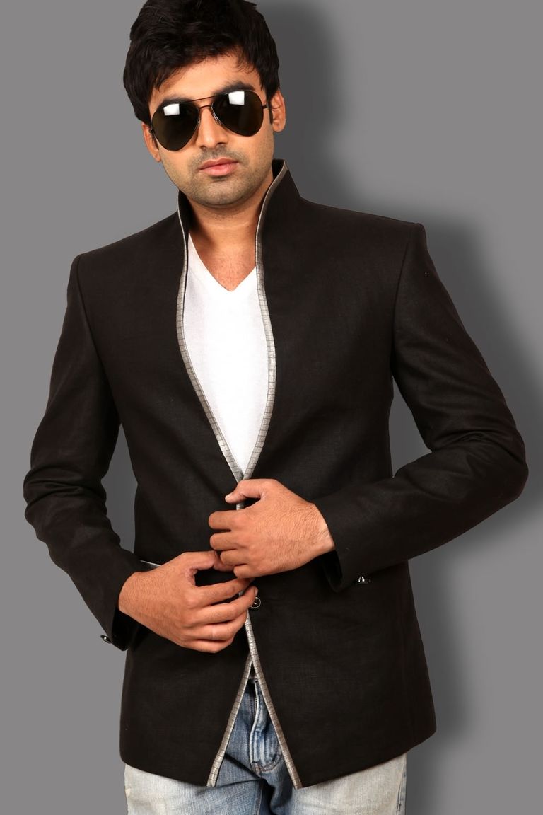 Glamorous Black Linen Blazer BL5031