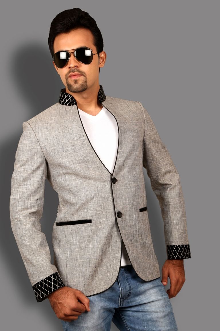 Bombastic Silver Grey Blazer BL5028