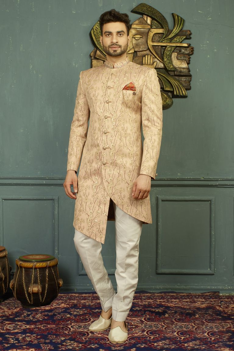 Ethnic Look Asymmetrical Indo Western Sherwani