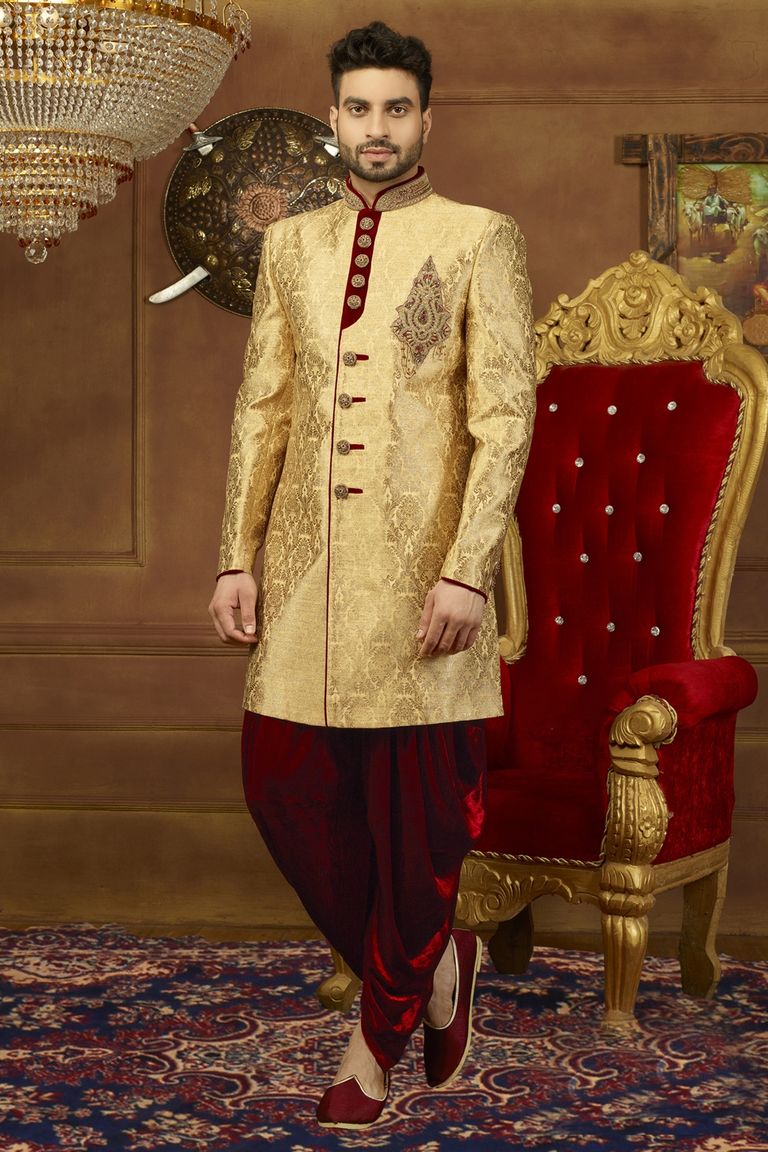 Extravagant Golden Indo Western Sherwani