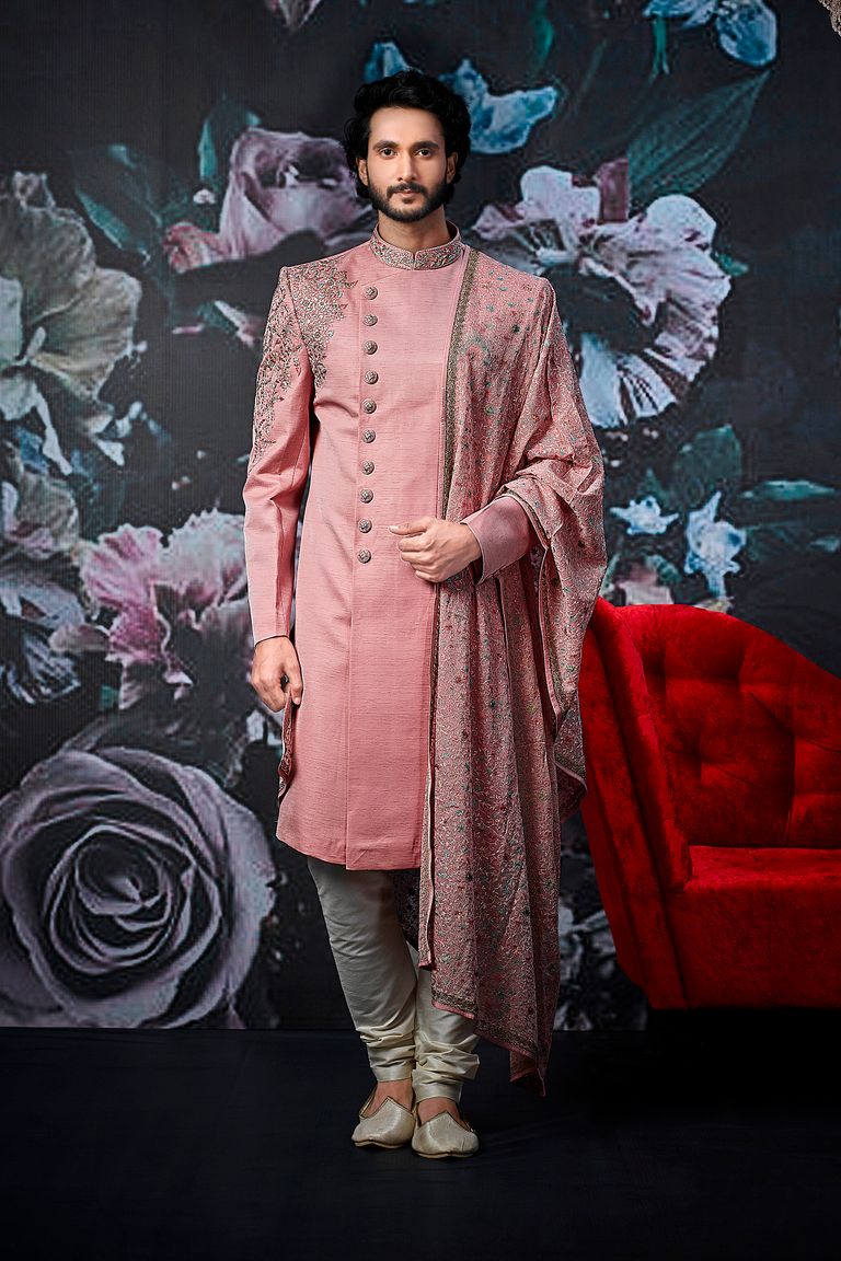 Timeless Fawn Pink Wedding Sherwani