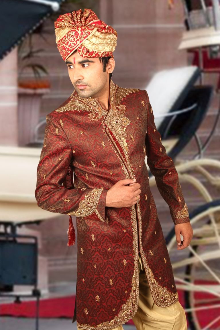 Magnificent Maroon Sherwani BL2046
