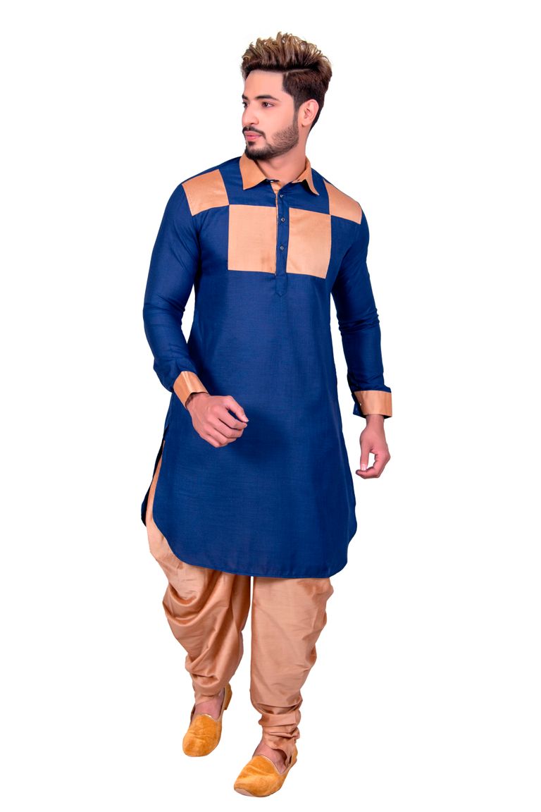 Cool Cotton Blue Pathani Suit