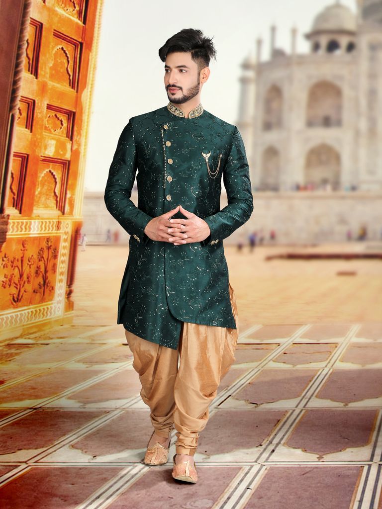Stylish Dark Green Sherwani