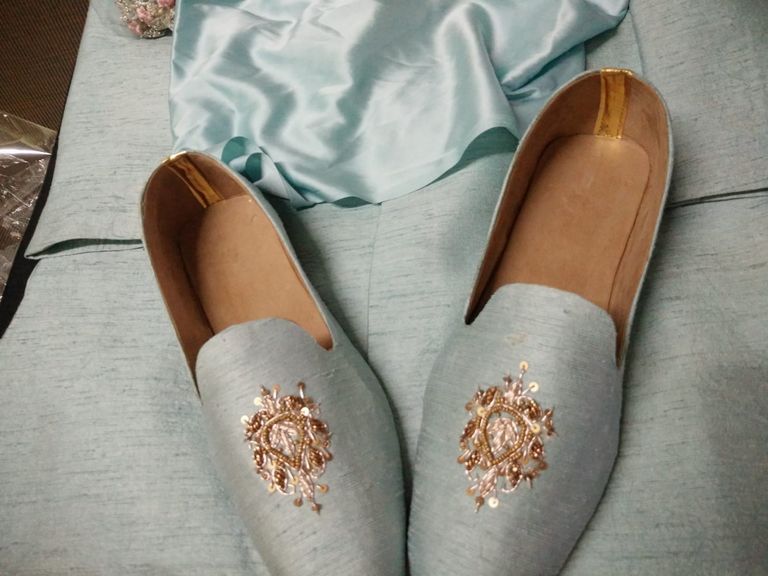 Pista Green Hand Embroidered Loafers