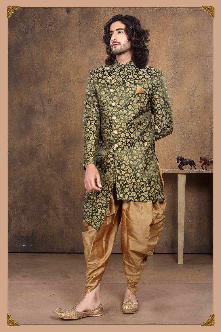 Multicolor Asymmetrical Imported Fabric Indo Western