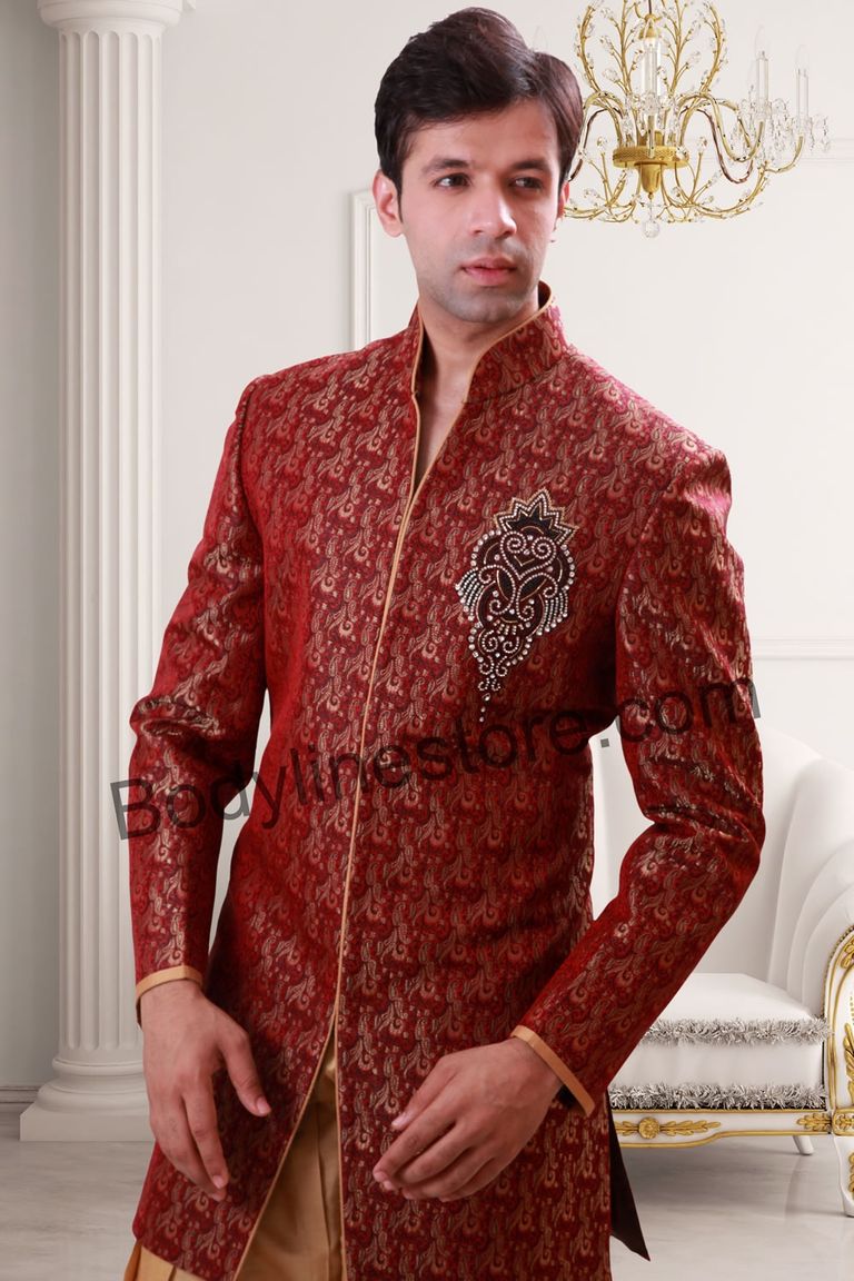 Maroon Indo Western Sherwani BL1070