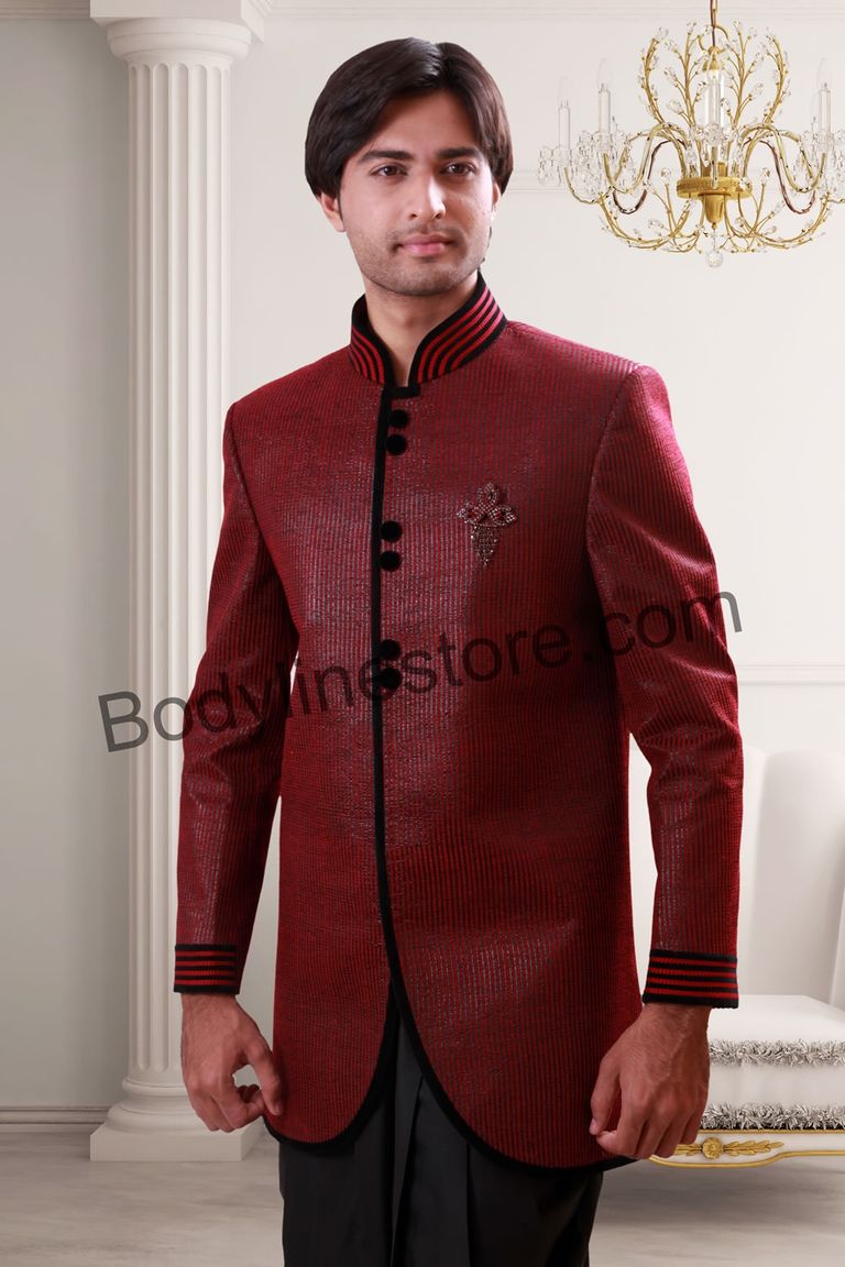 Burgundy Indo Western Sherwani BL1075