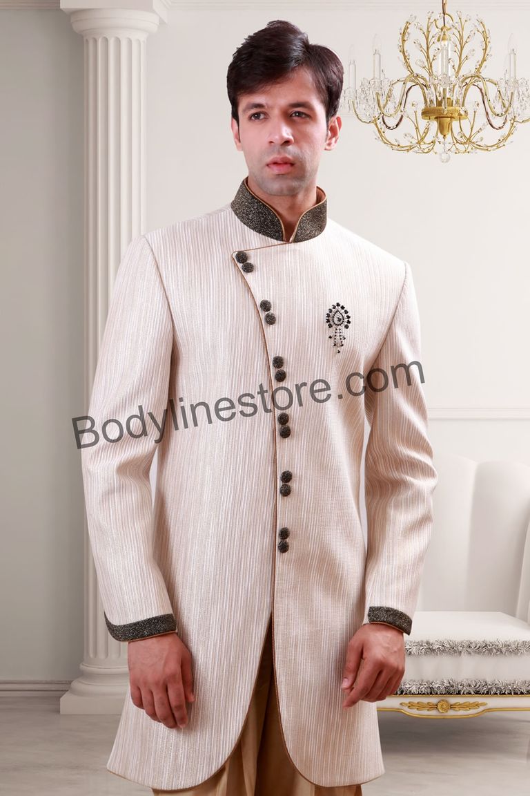 Cream Indo Western Sherwani BL1079