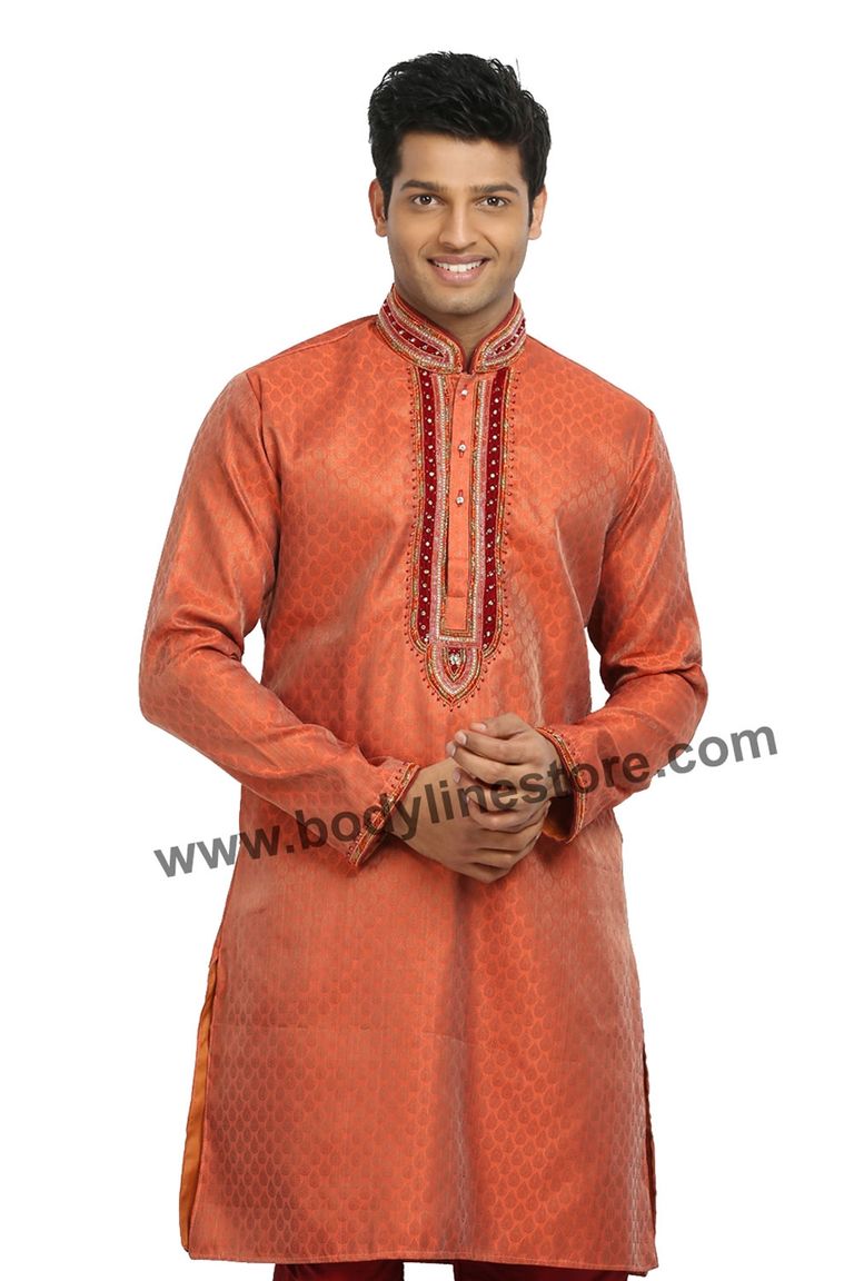 Saffron Kurta Pajama RK4052