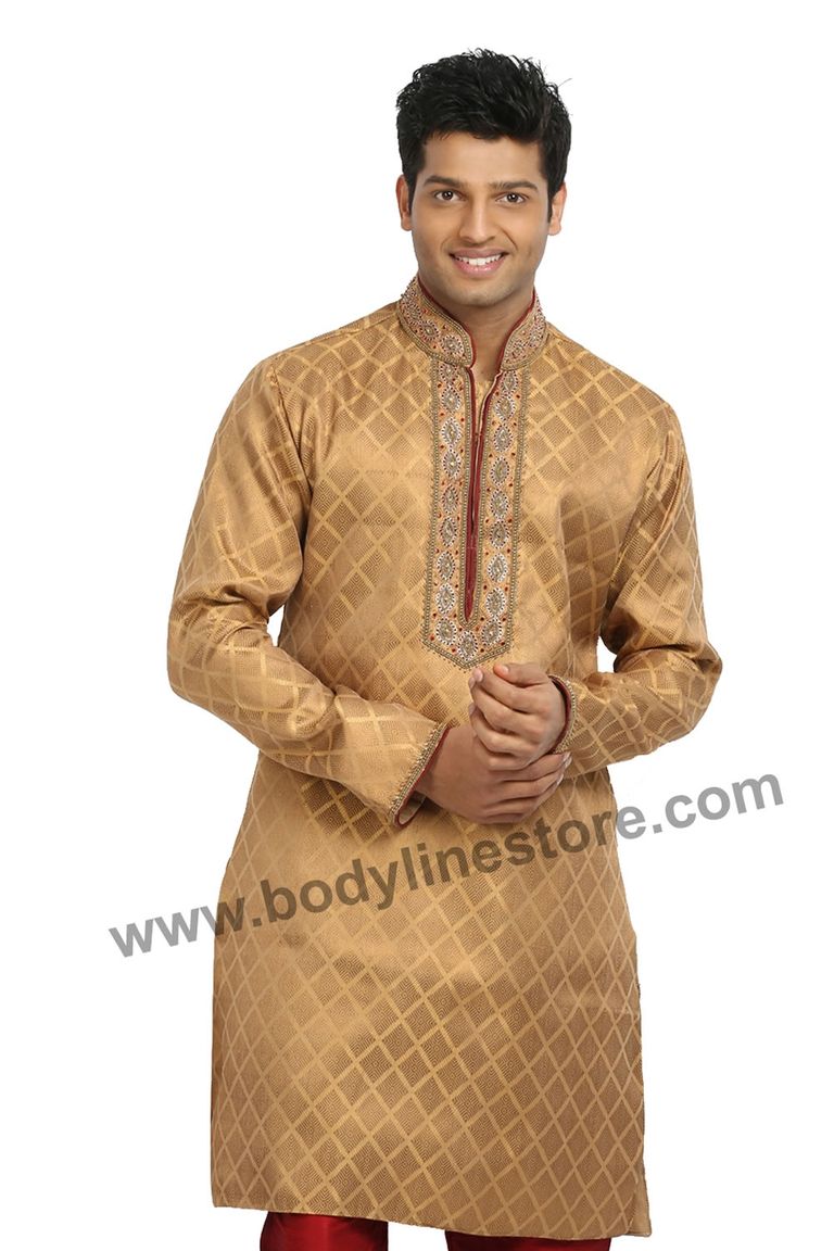 Golden Kurta Pajama RK4051