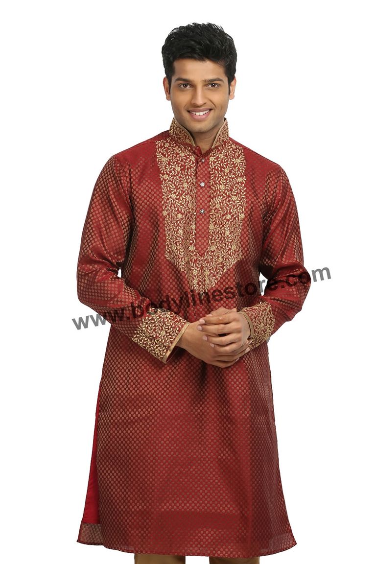 Rust Kurta Pajama RK4086