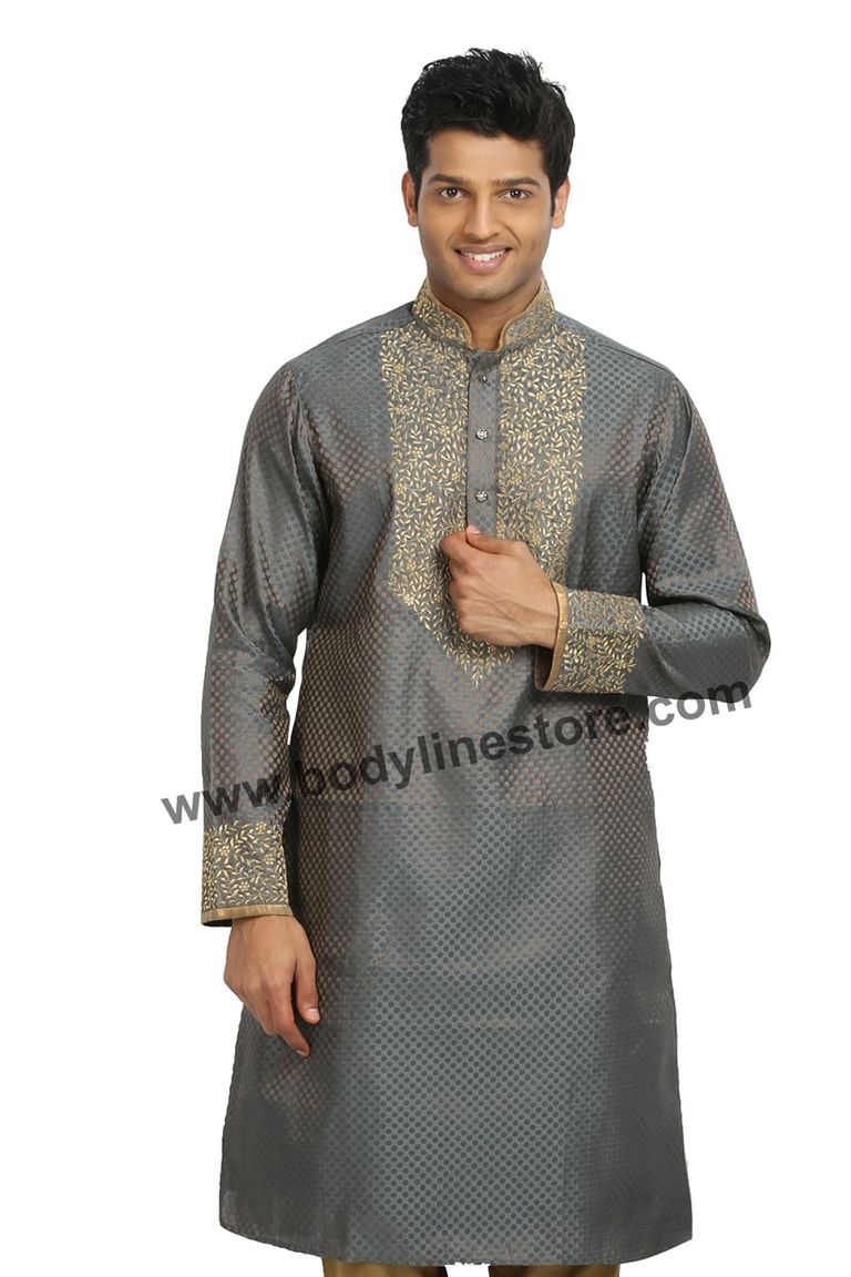 Smoke Grey Kurta Pajama RK4060