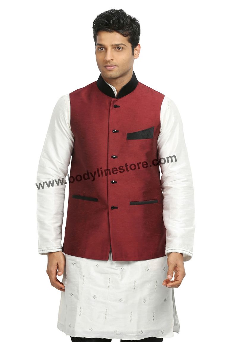 Maroon Nehru Jacket RK4122