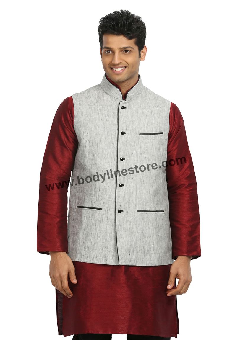 Silver Nehru Jacket RK4127
