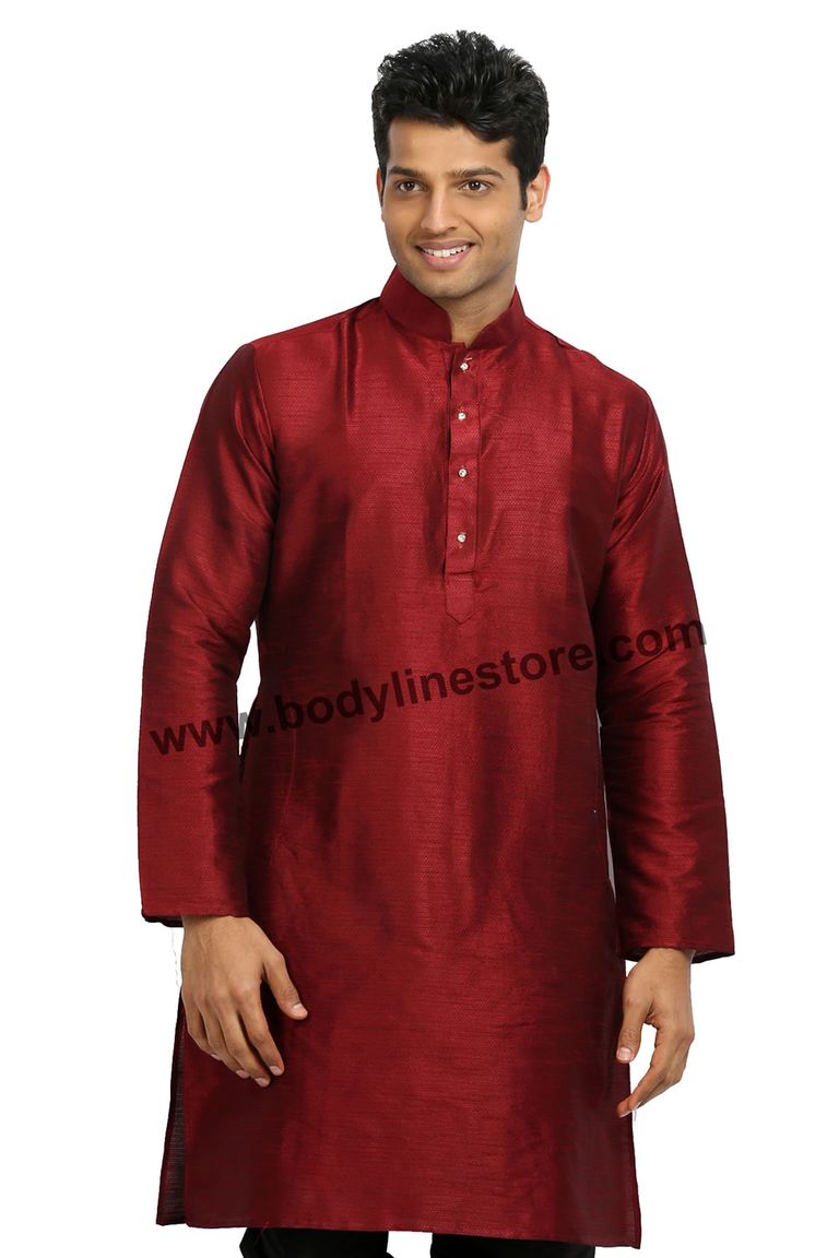 Maroon Silk Kurta RK4114